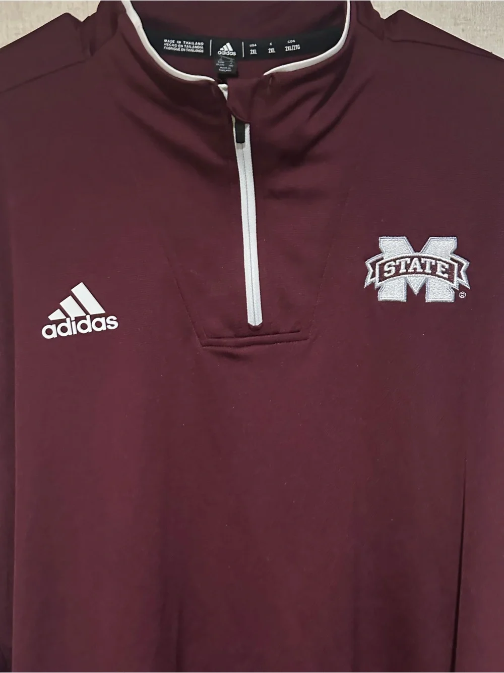 Adidas 2XL Mississippi State Maroon Sideline Aeroready Quarter-Zip Pullover